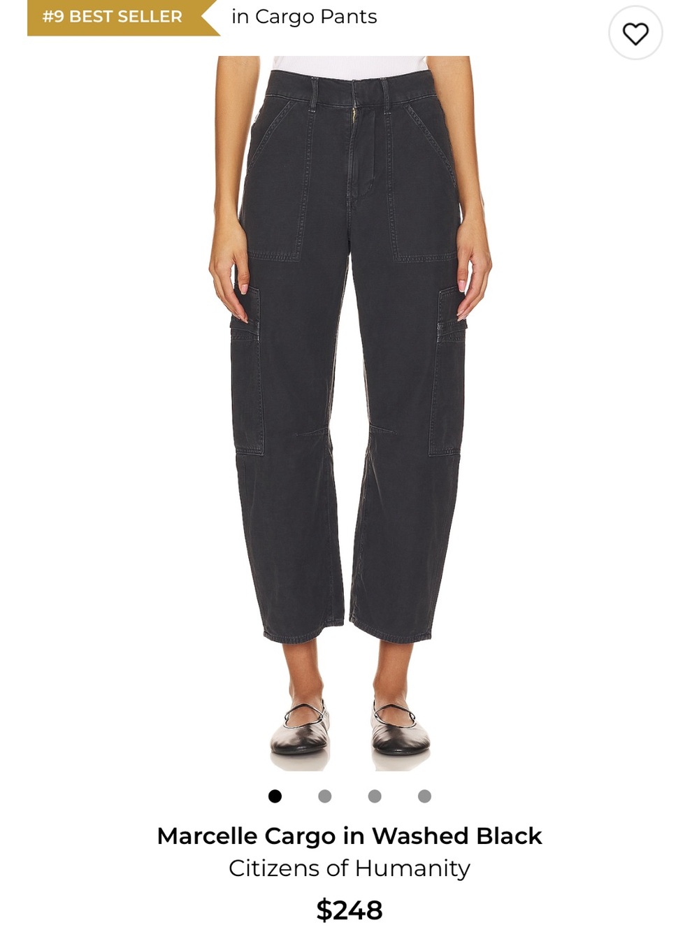 Citizens Of Humanity Marcelle Cargo Pants in Washed Black